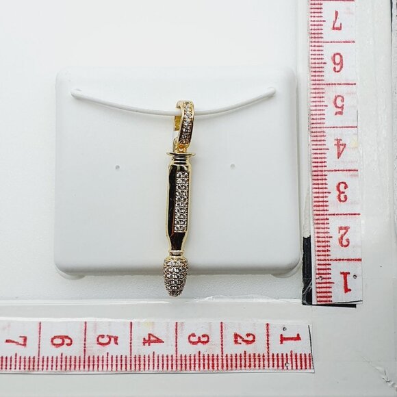 "14K Gold Plated Cubic Zircon Pendant, INUS1BR098 - Picture 10 of 10